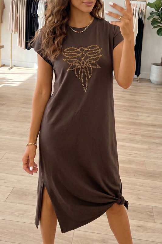 Rhinestone Western  T-Shirt Dress