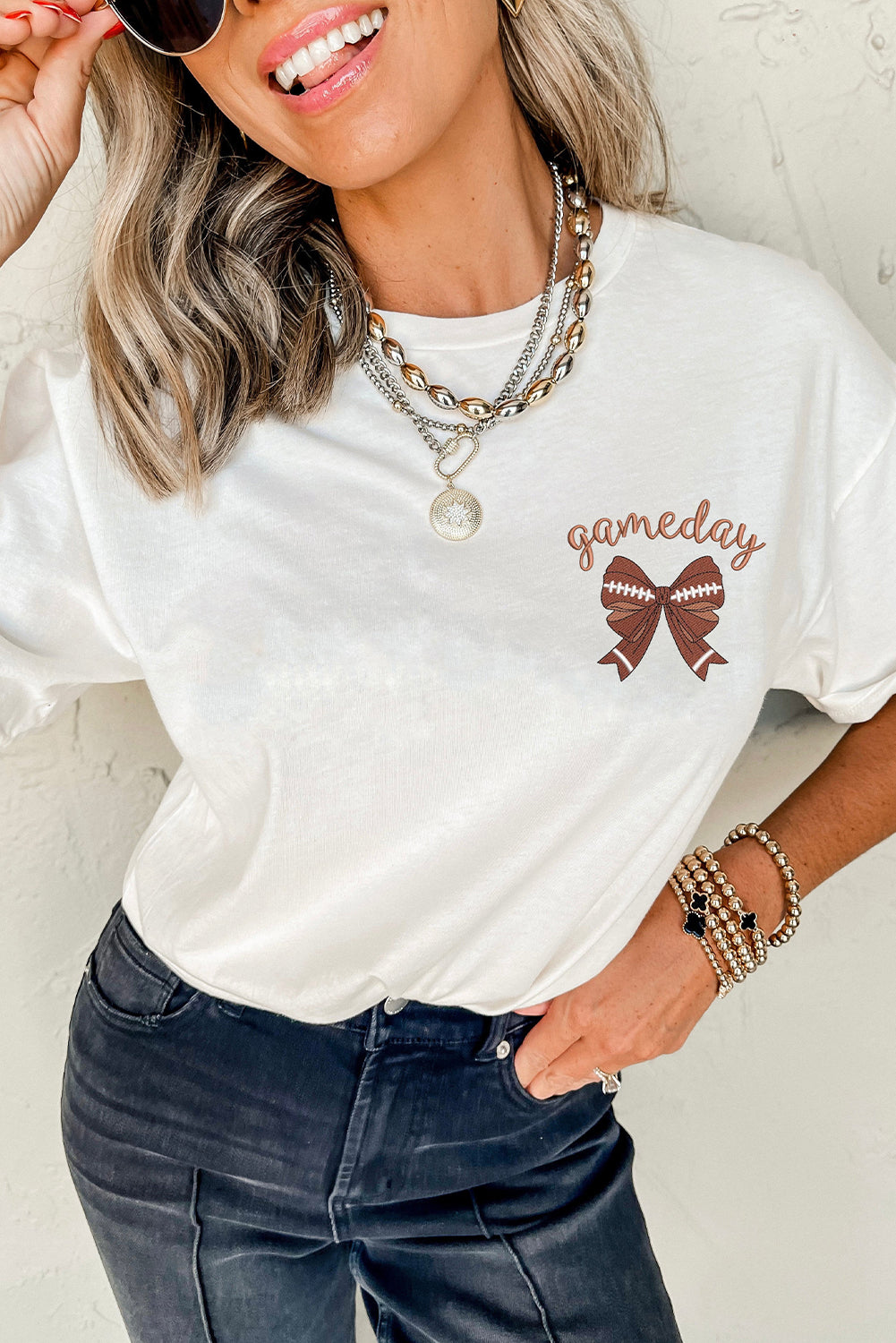 Gameday Bow Crewneck Tee