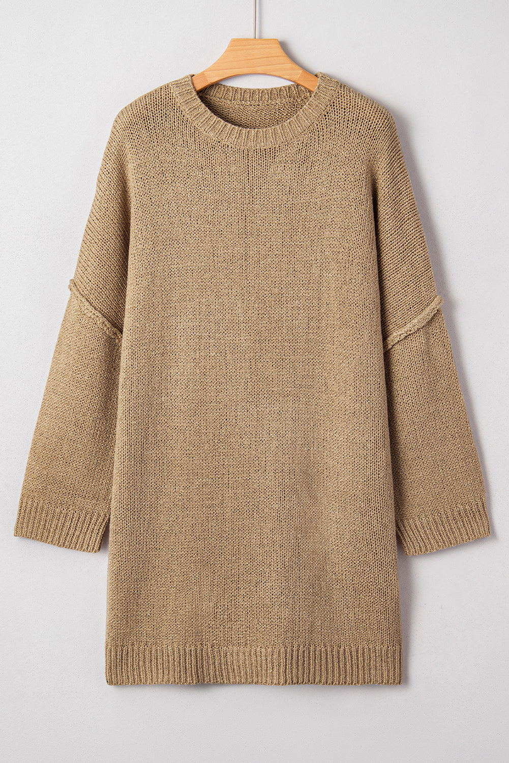 Khaki Oversize Slouchy Sweater Dress