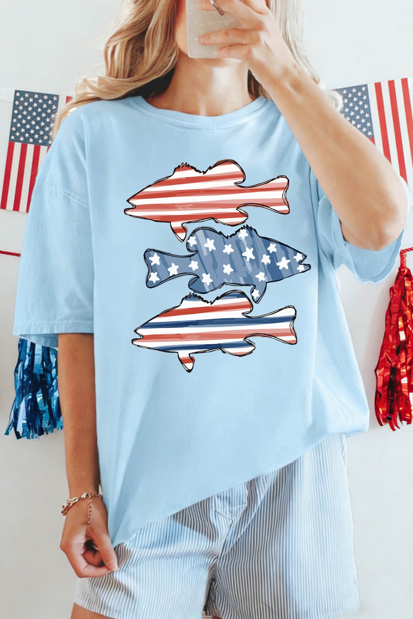 Patriotic Fish Tee