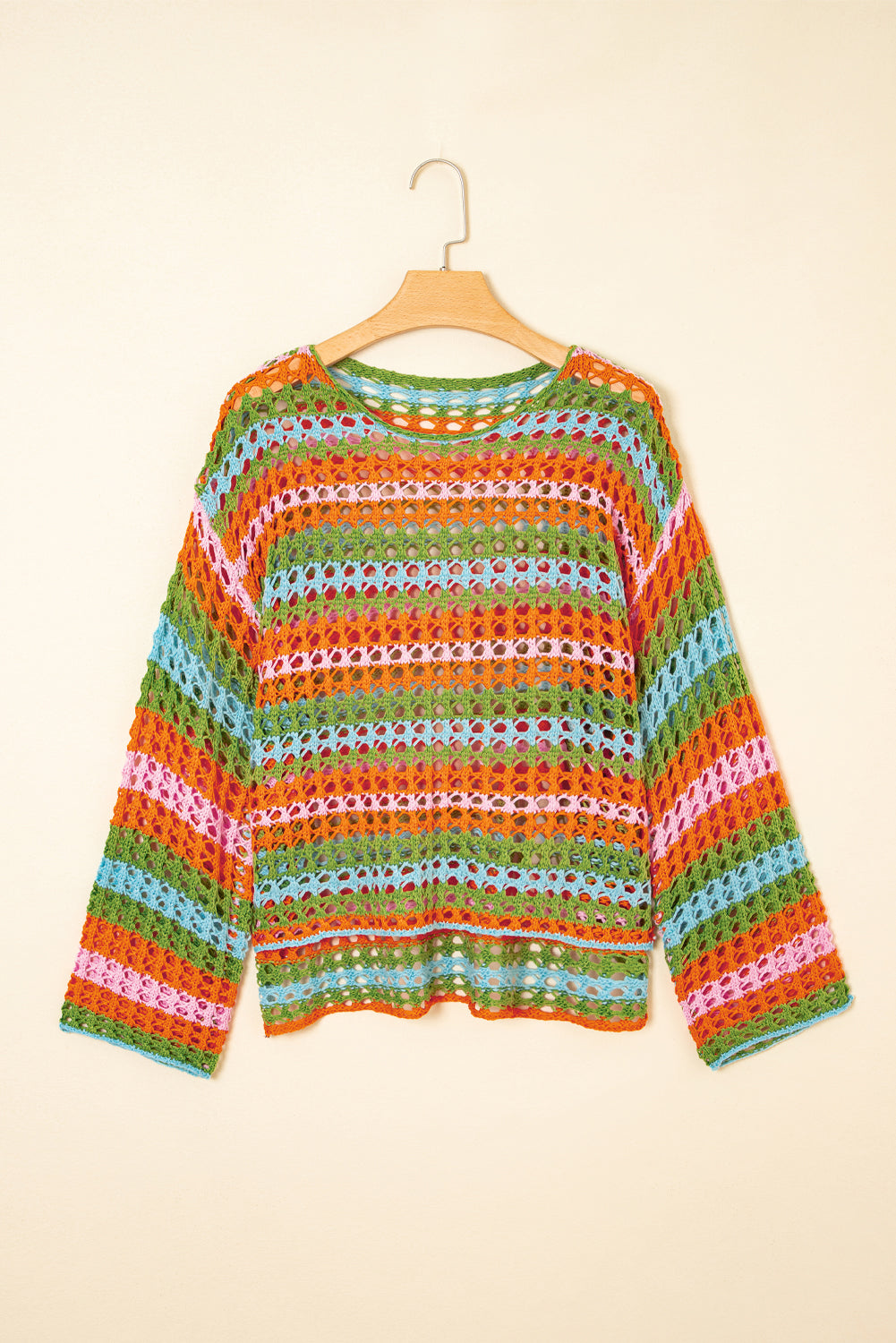 Summer Striped Crocheted Sweater
