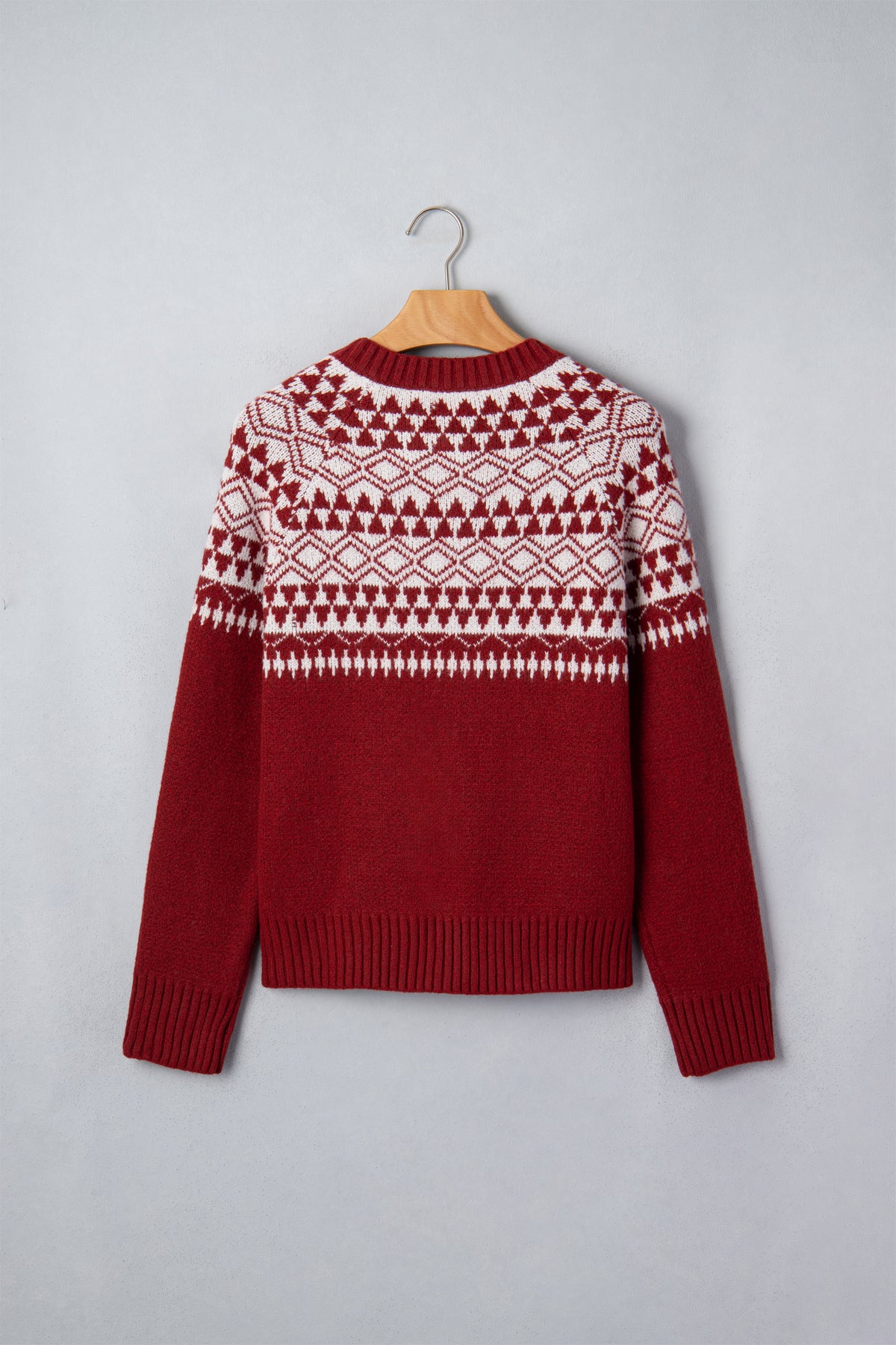 Red Fair Isle Cardigan