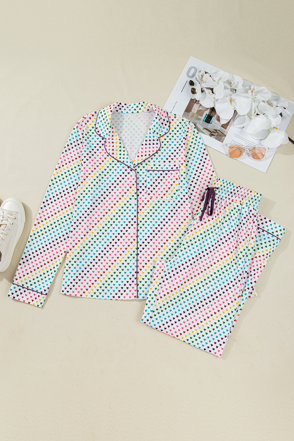 Multi Hearts Pajama Set