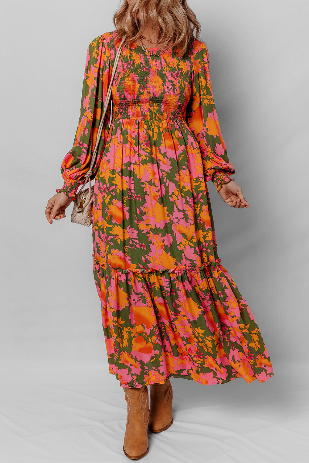 Fall Floral Tiered Dress
