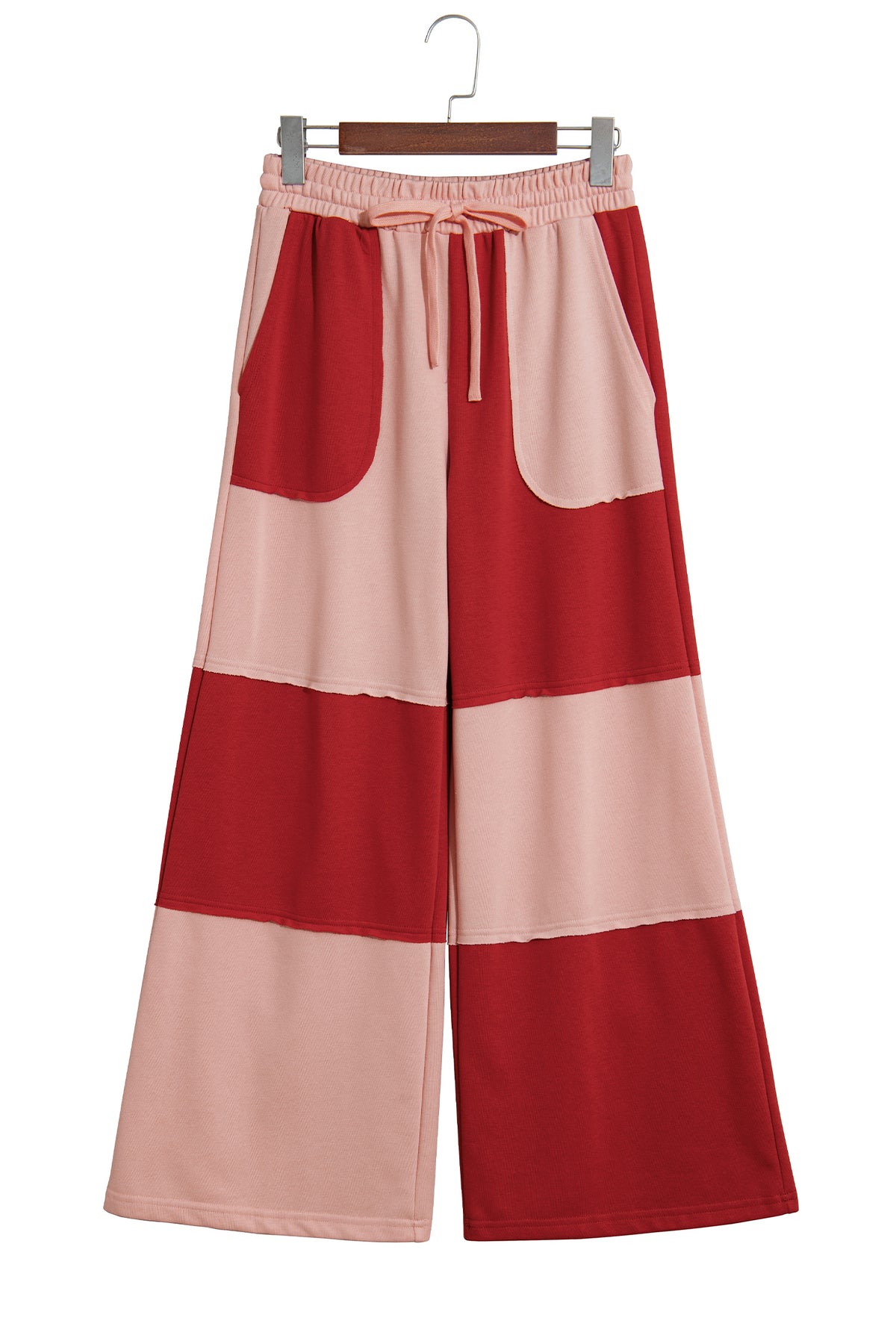 Raw Seam Patchwork Wide Leg Pants