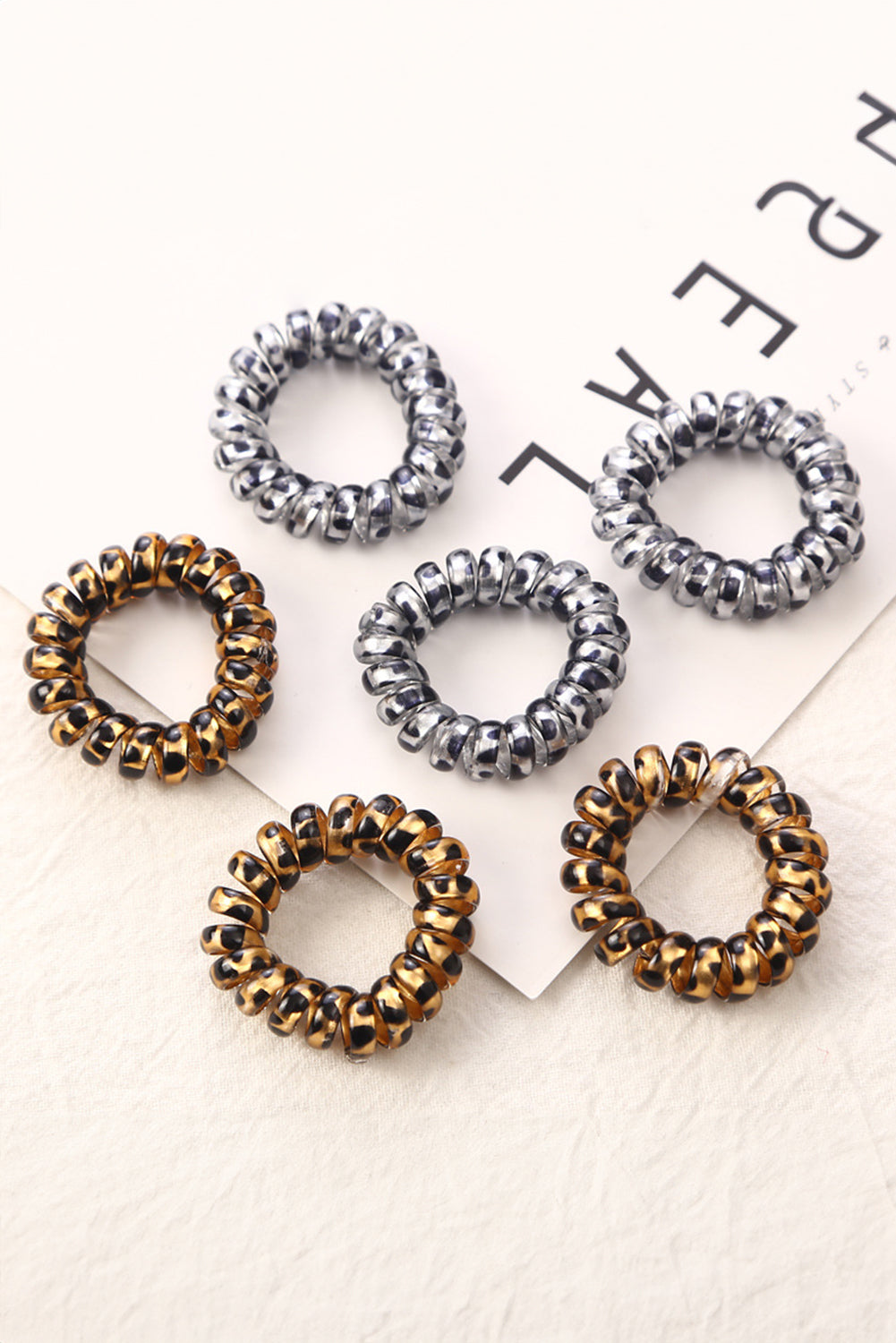 Leopard Print TeleCord Hair Ties