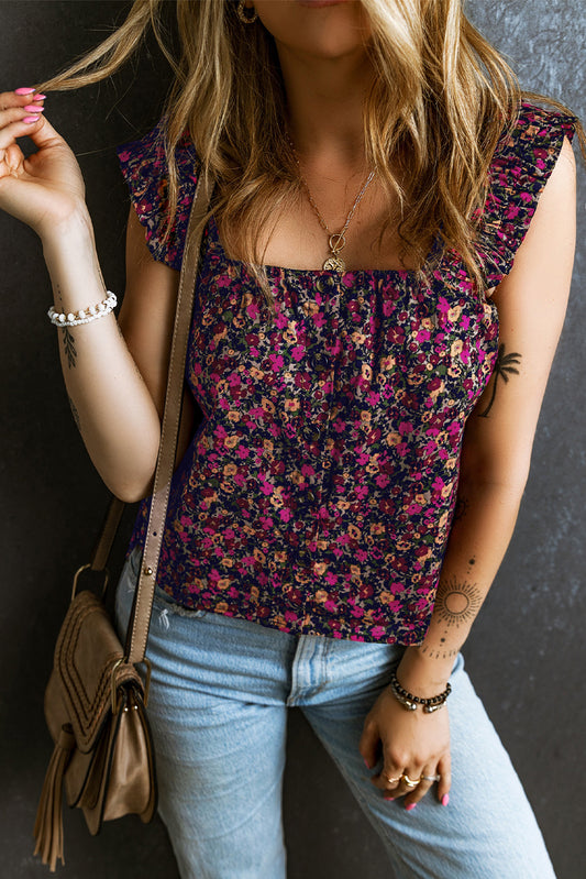 Floral Rose Print Top