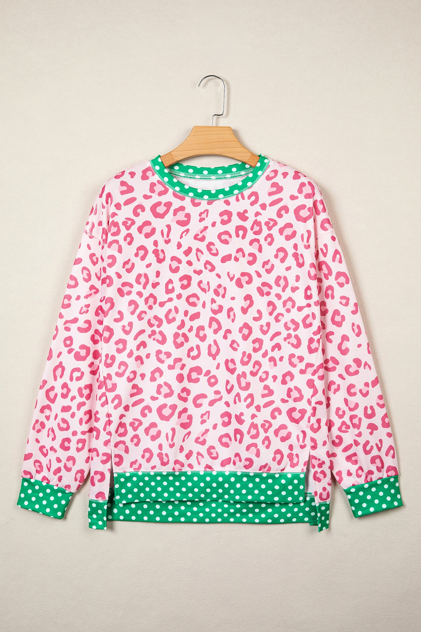 Leopard Polka Dot Trim Top