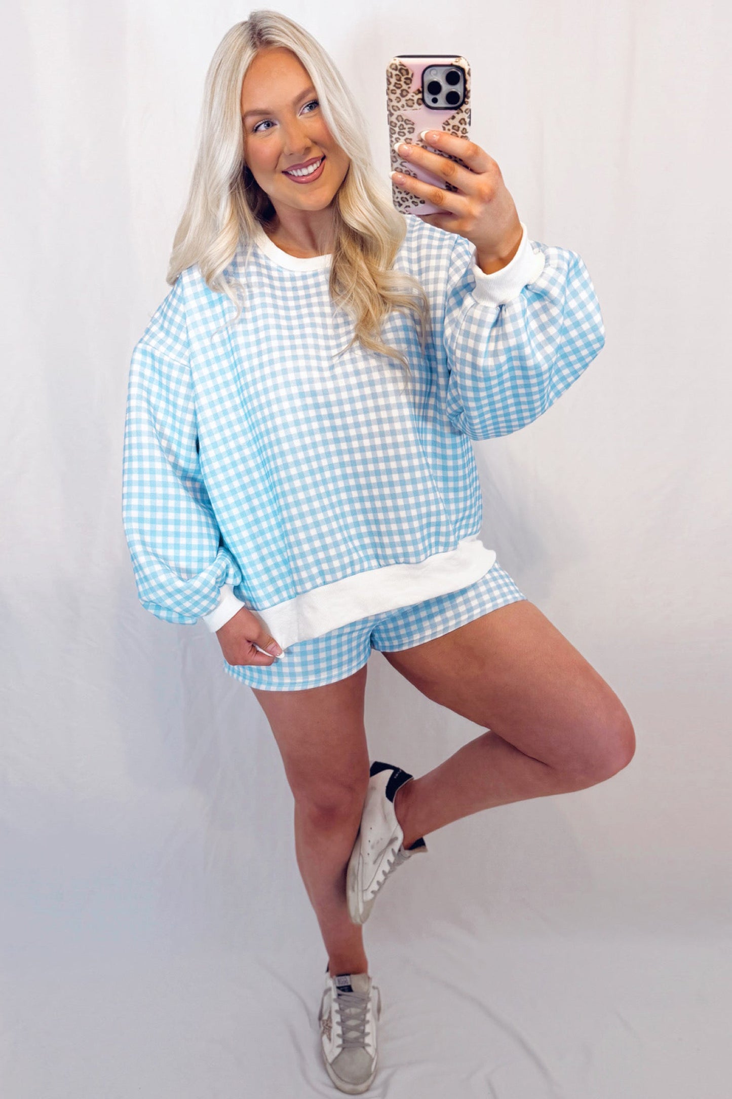 Gingham Shorts Set