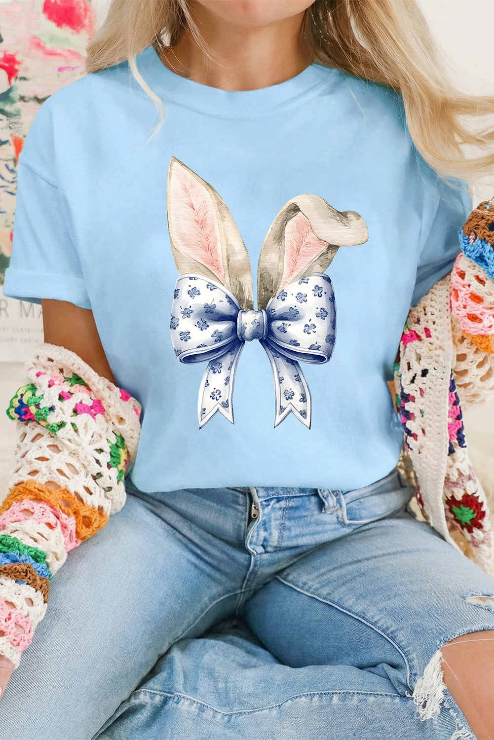 Easter Bunny Ears Bow Tee