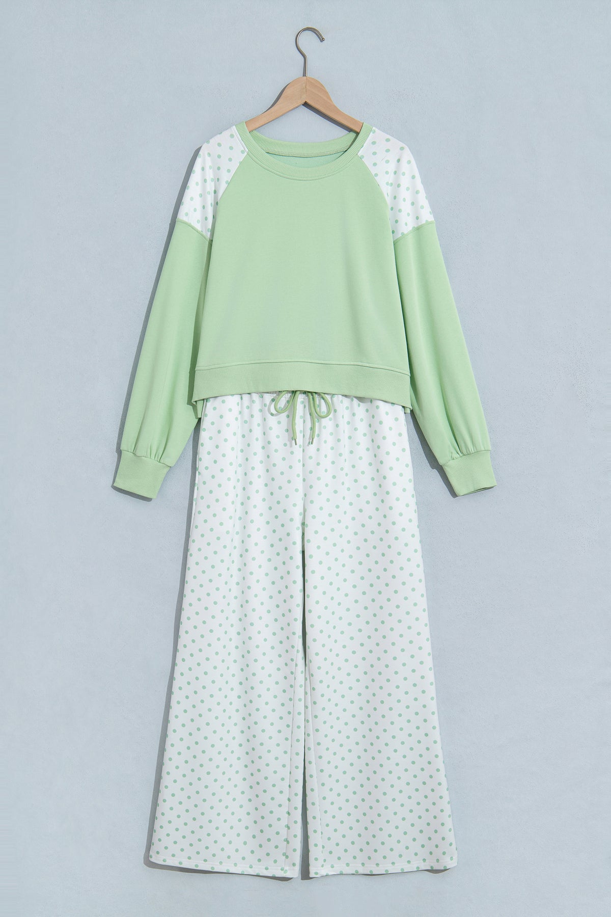 Polka Dot Patchwork Pants Set