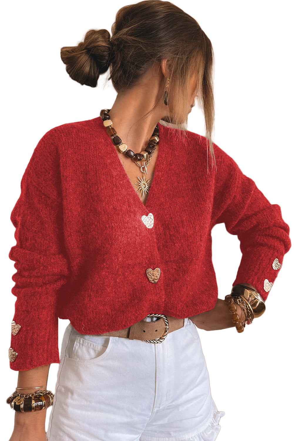 Cardigan with Heart Buttons