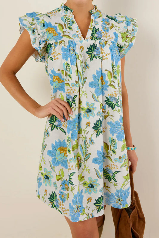 Beige Floral Shift Dress