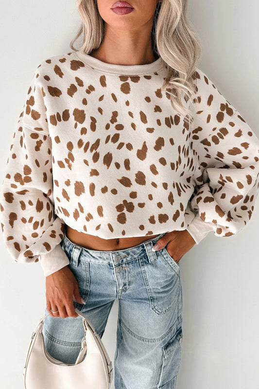 Brown Animal Print Sweatshirt