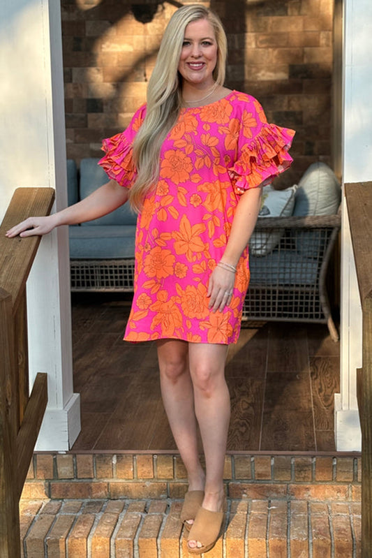 Bright Pink Floral Dress