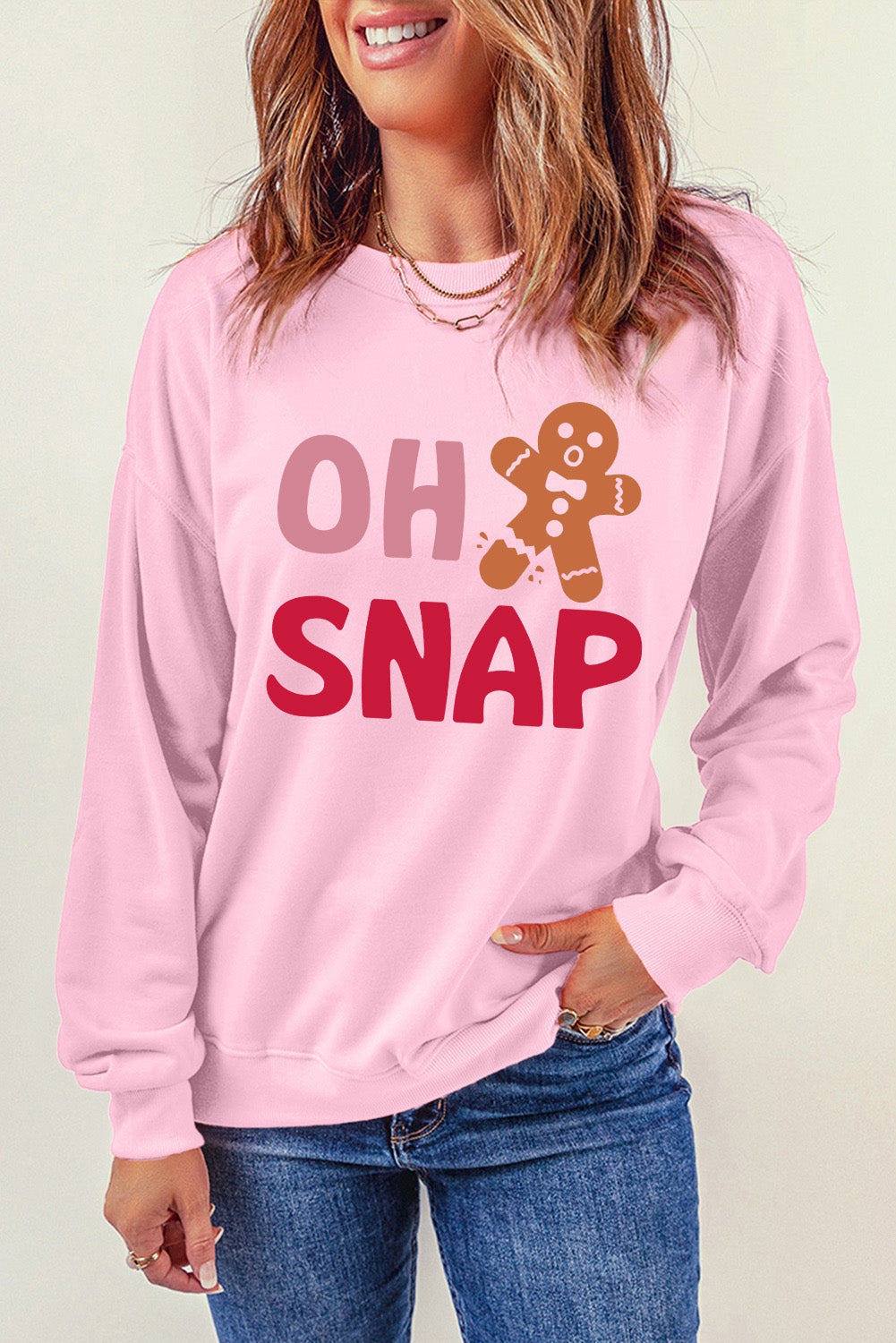 Pink OH SNAP Gingerbread Christmas Sweatshirt