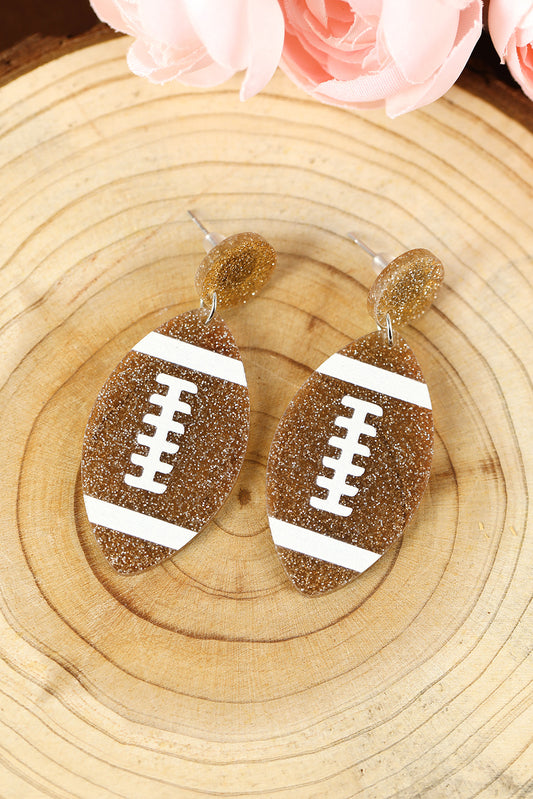 Glittering Football Earrings