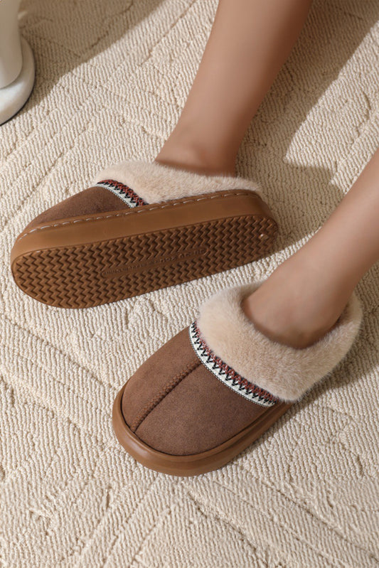 Fuzzy Platform Slippers