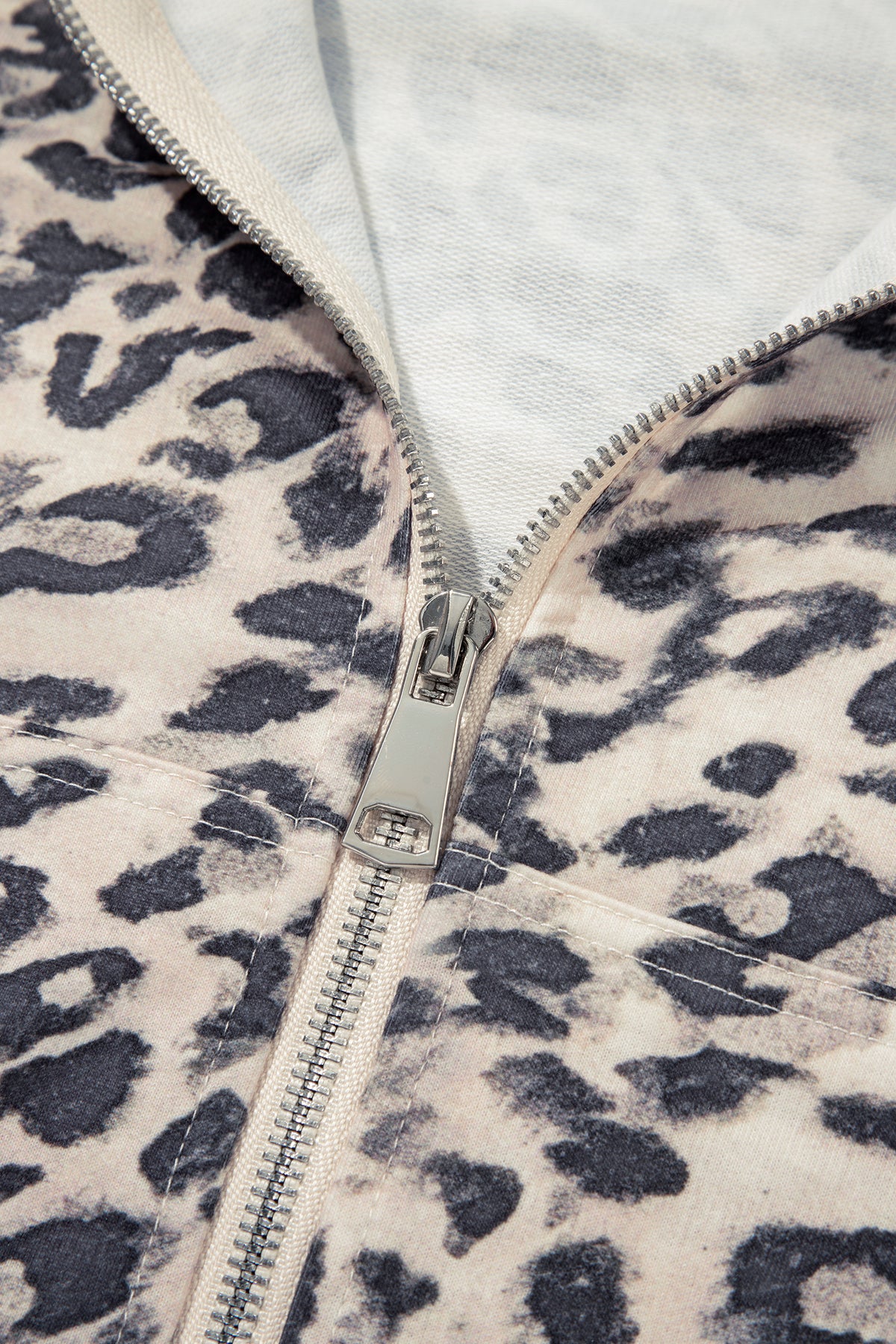 Leopard Zip-Up Hoodie & Short Set