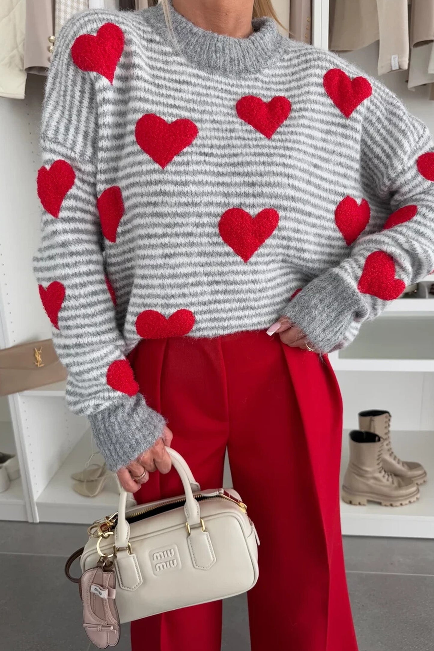 Striped Valentine's Sweater