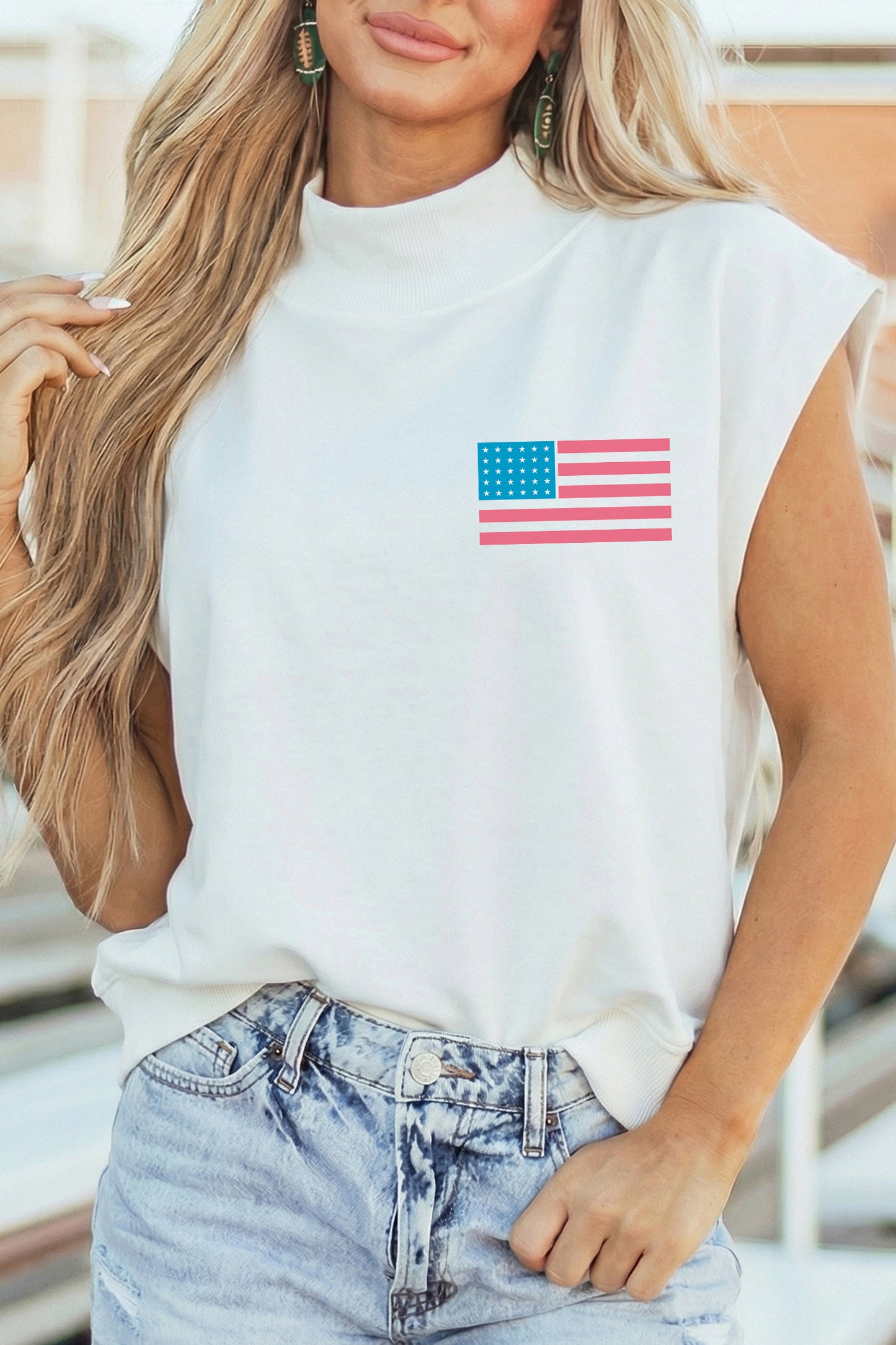 Live Free Flag Top