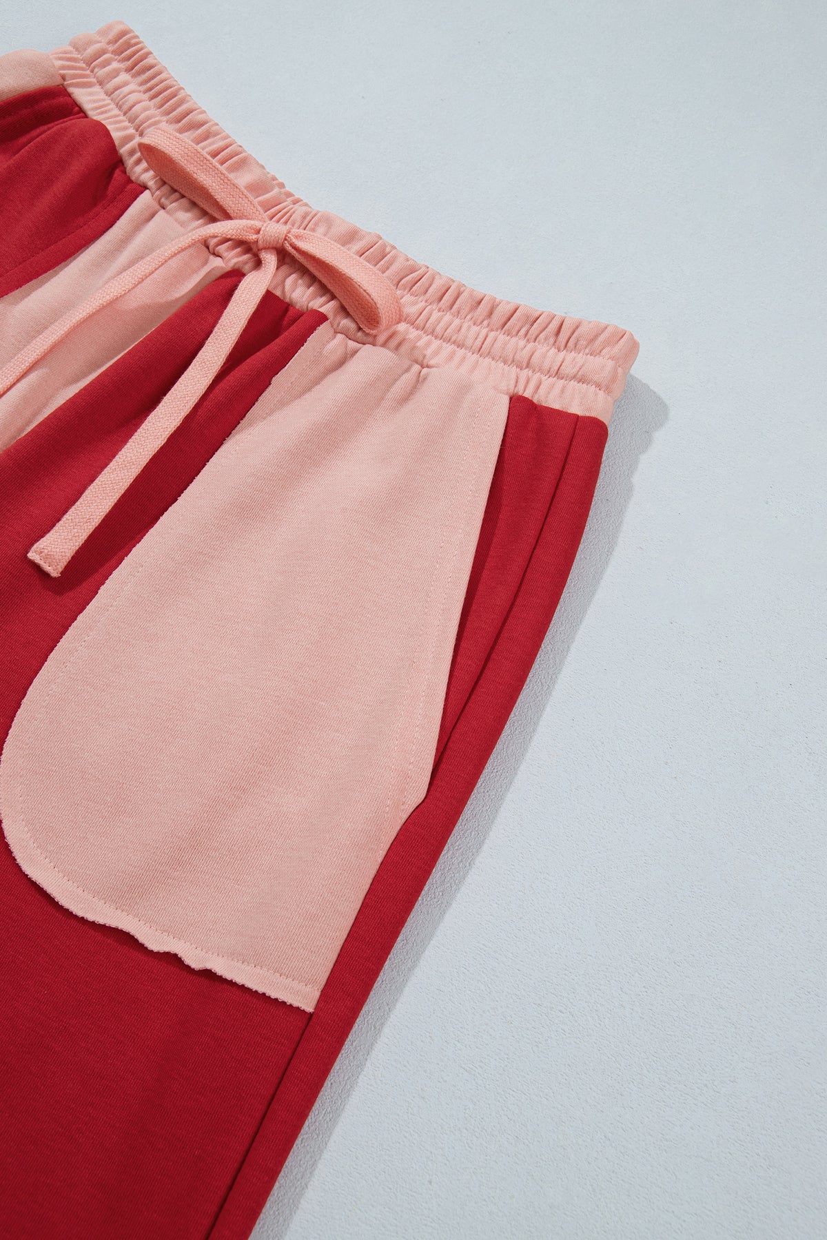 Raw Seam Patchwork Wide Leg Pants
