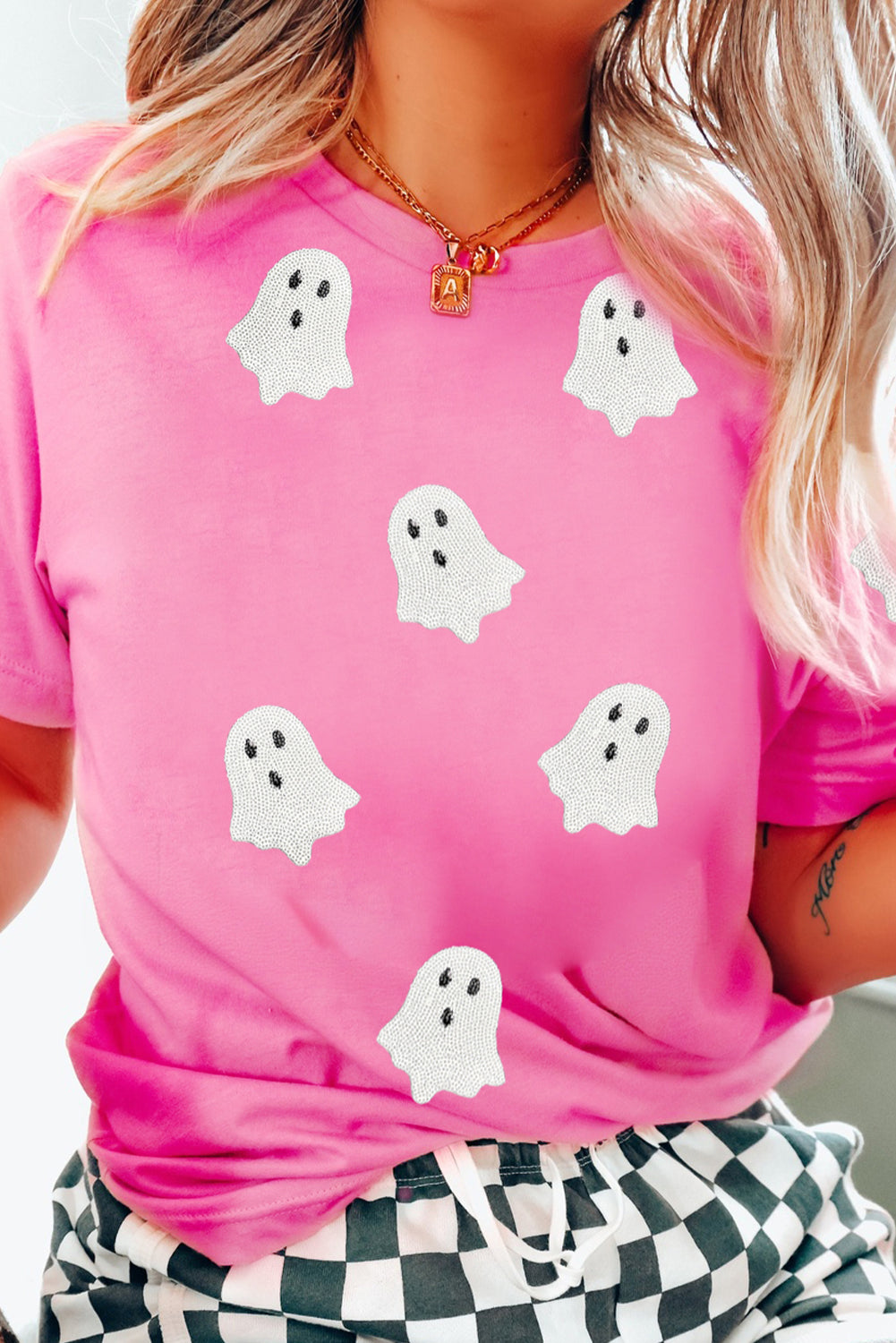 Sequin Halloween Ghost Tee