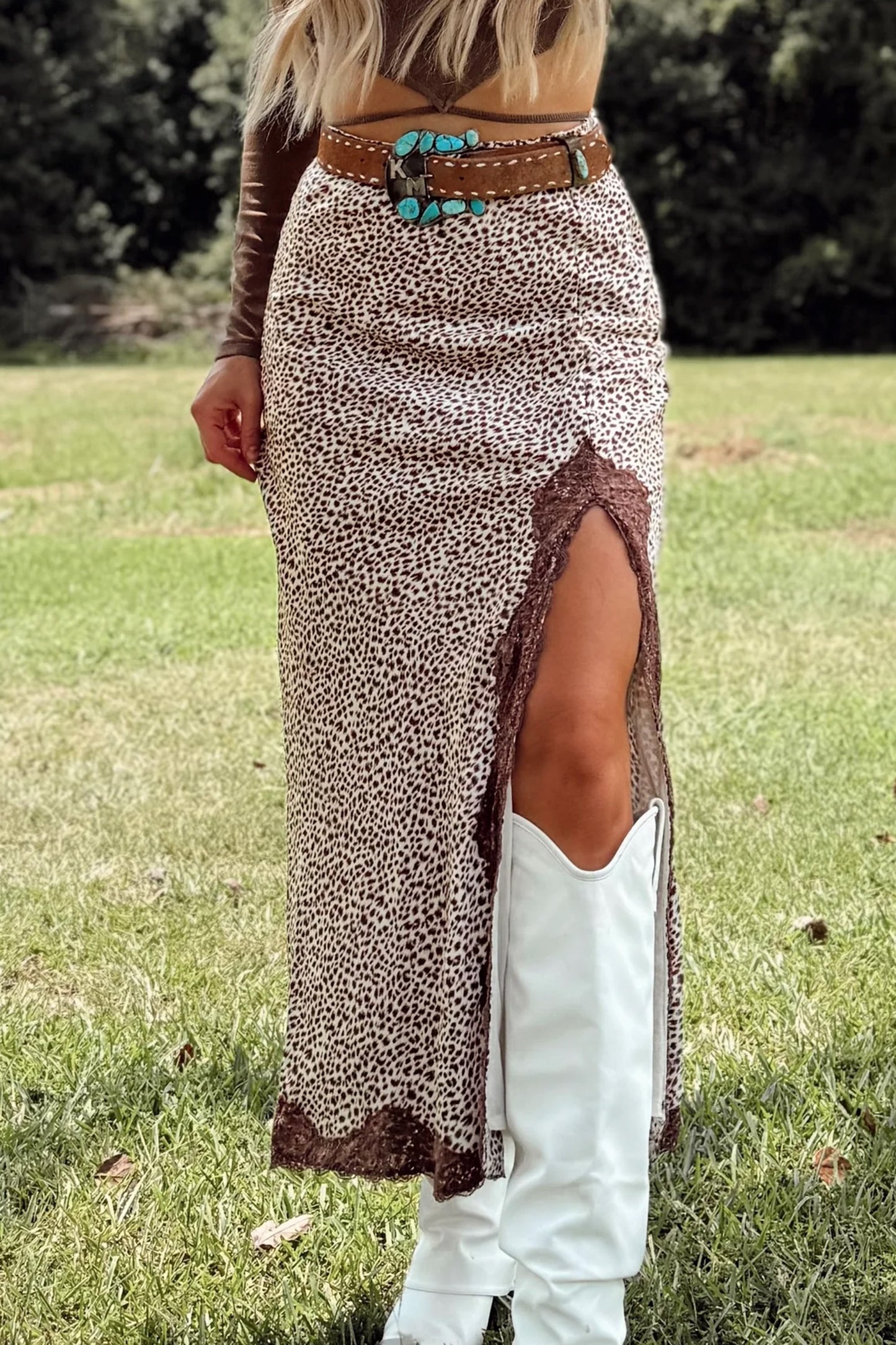 High Split Western Skirt