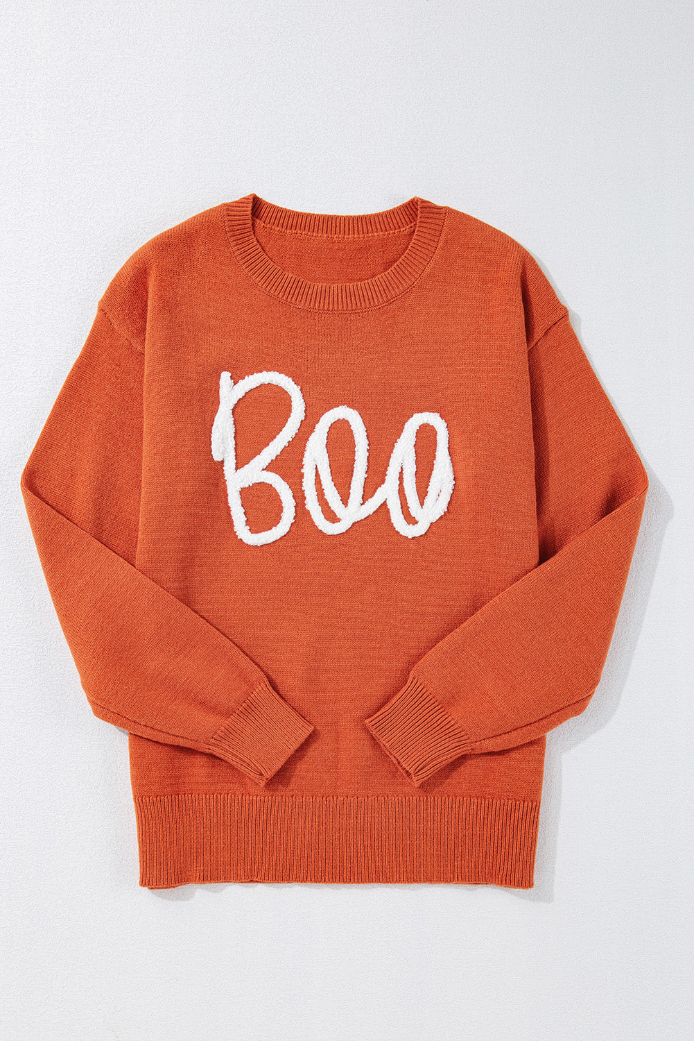 Orange Halloween Boo Sweater