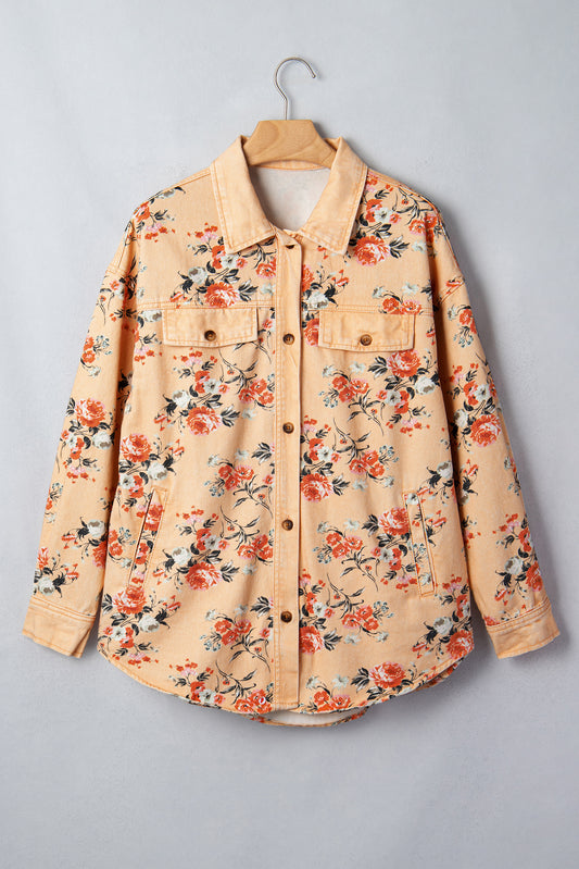 Floral Print Denim Jacket