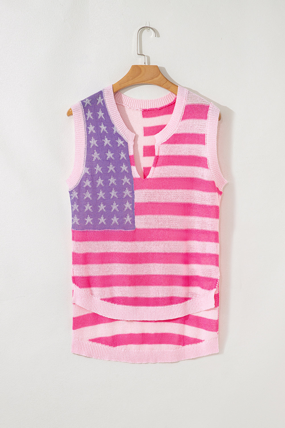 USA Flag Sleeveless Summer Sweater
