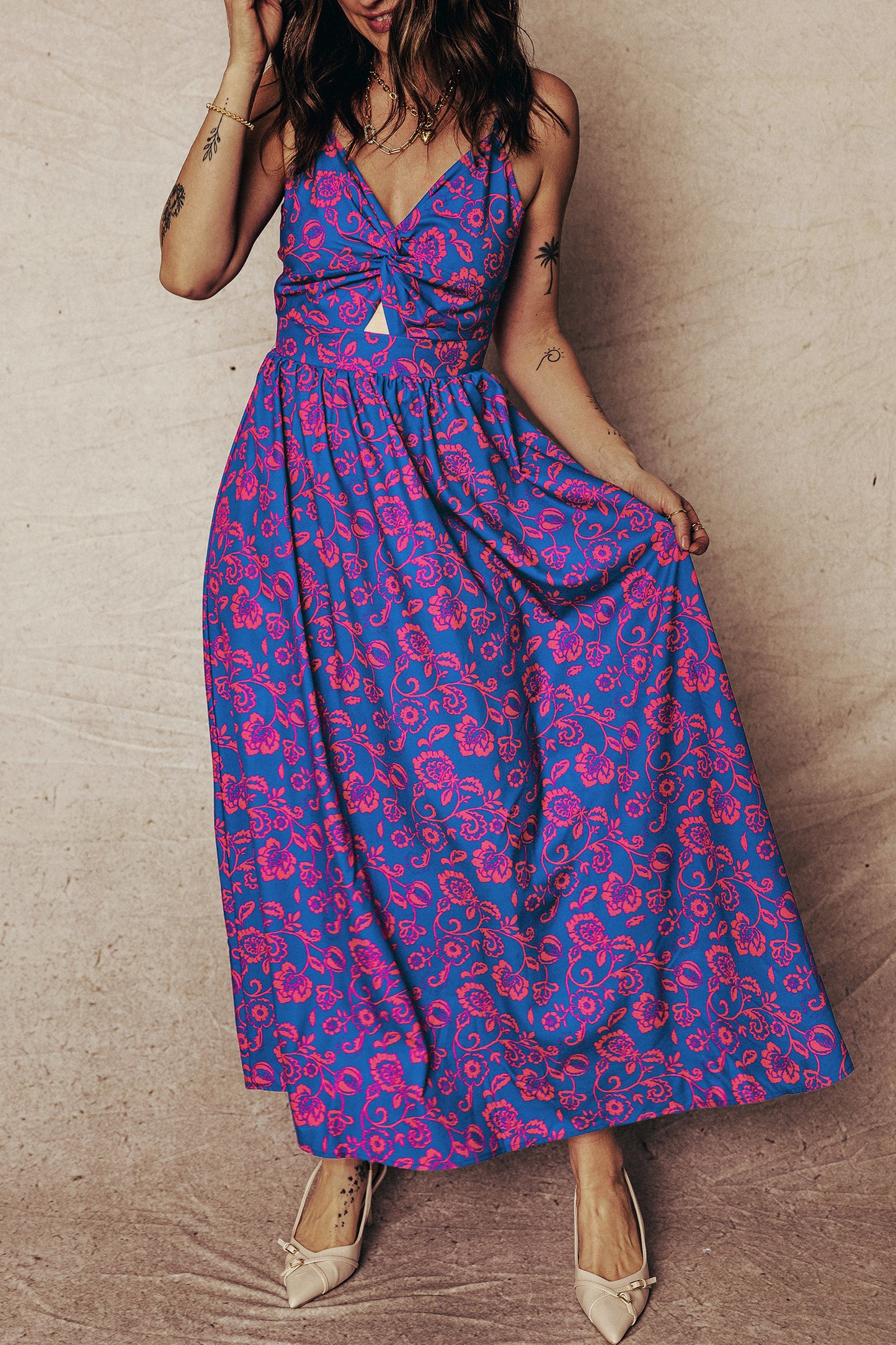 Blue Floral Maxi Dress