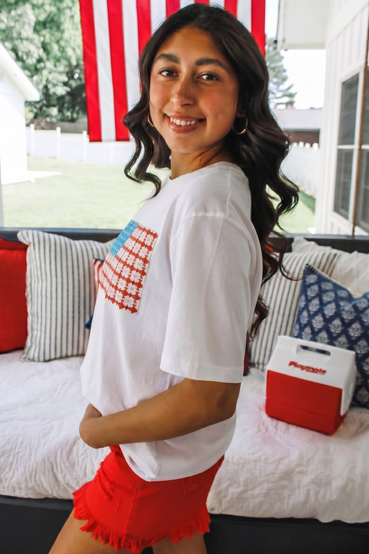 Embroidered Flag Tee
