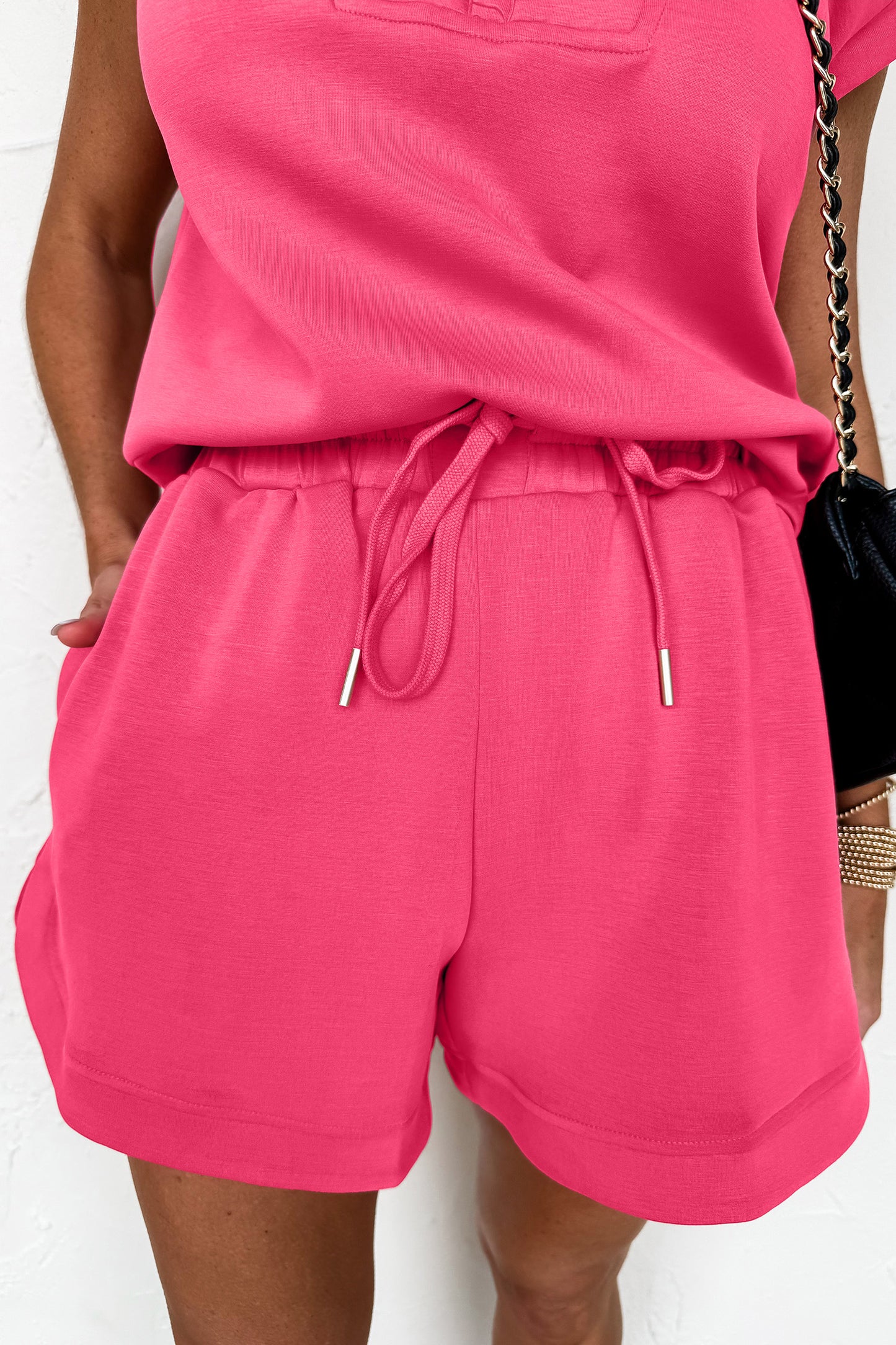 Quarter Zip Shorts Set