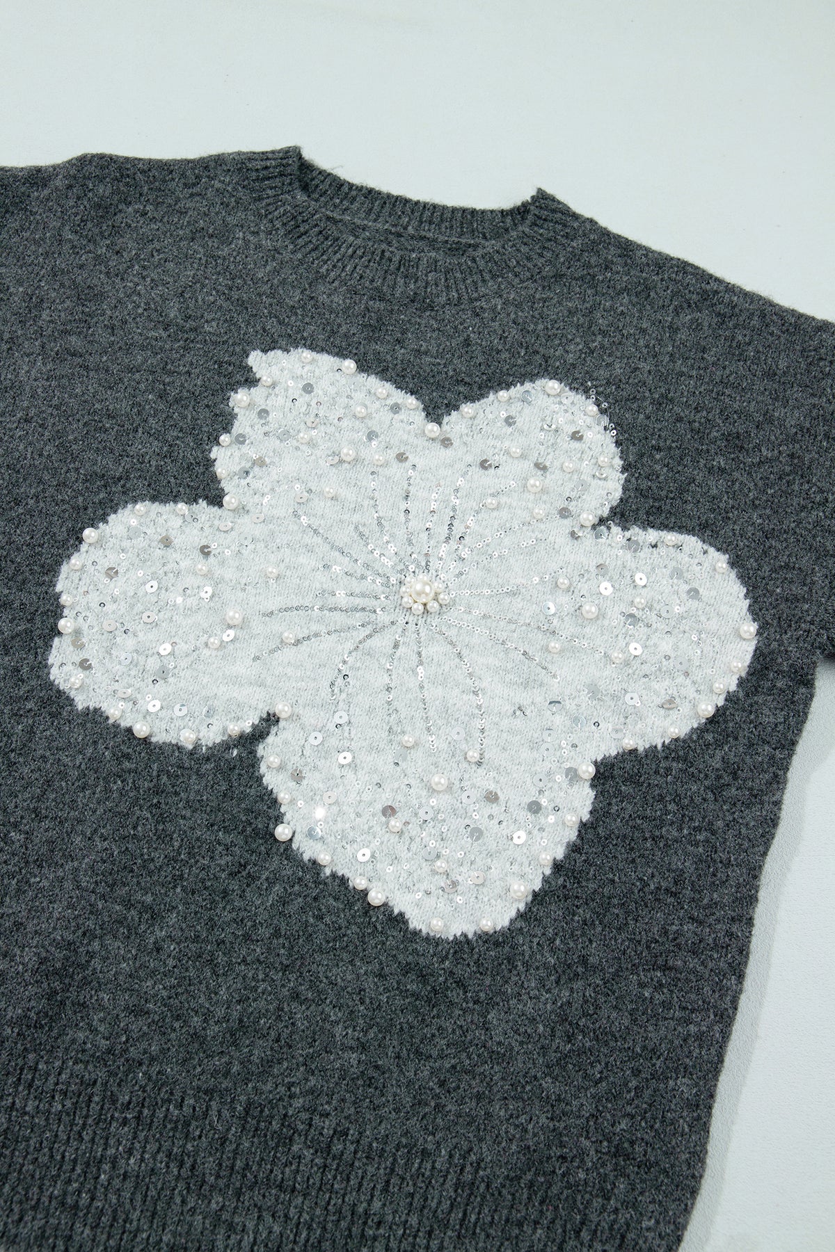 Beaded Floral Sweater
