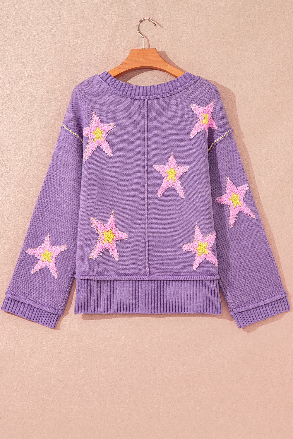 Lavender Star Oversize Sweater