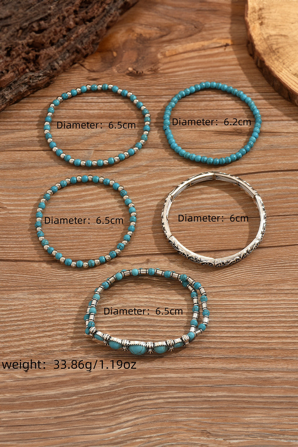 Boho Turquoise Beaded Bracelet Set