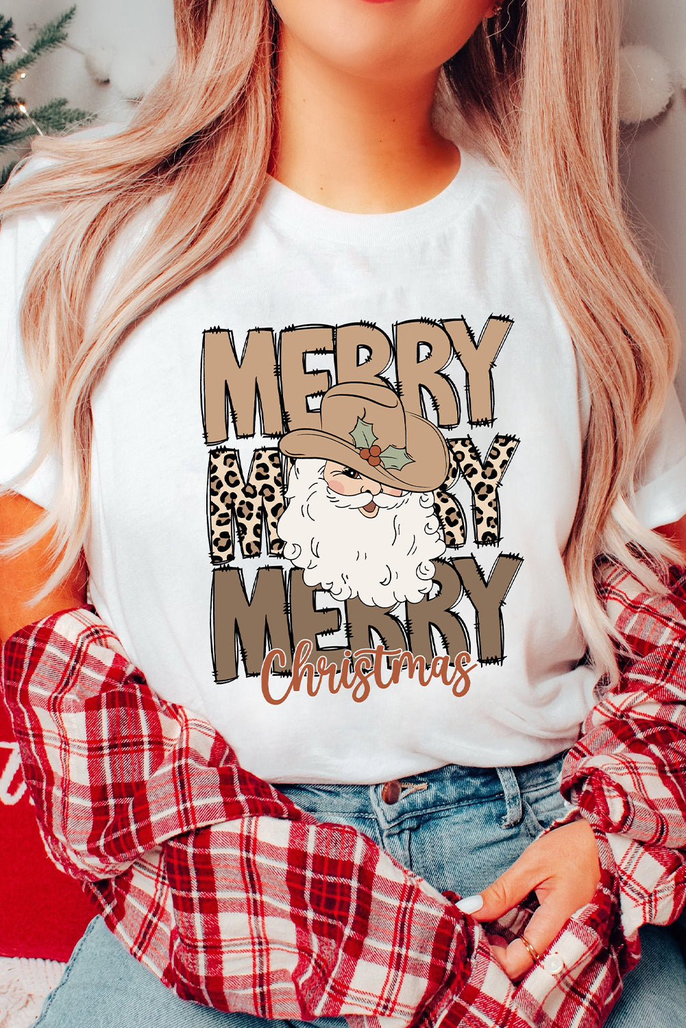 Western Santa Claus T Shirt