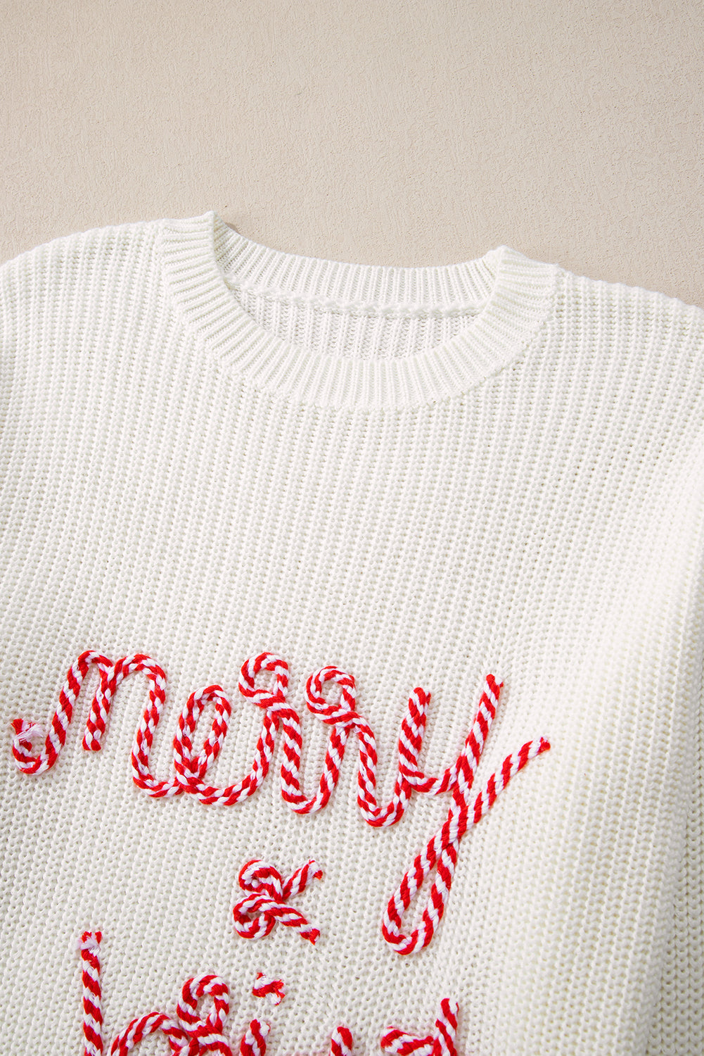 White Merry & Bright Christmas Sweater