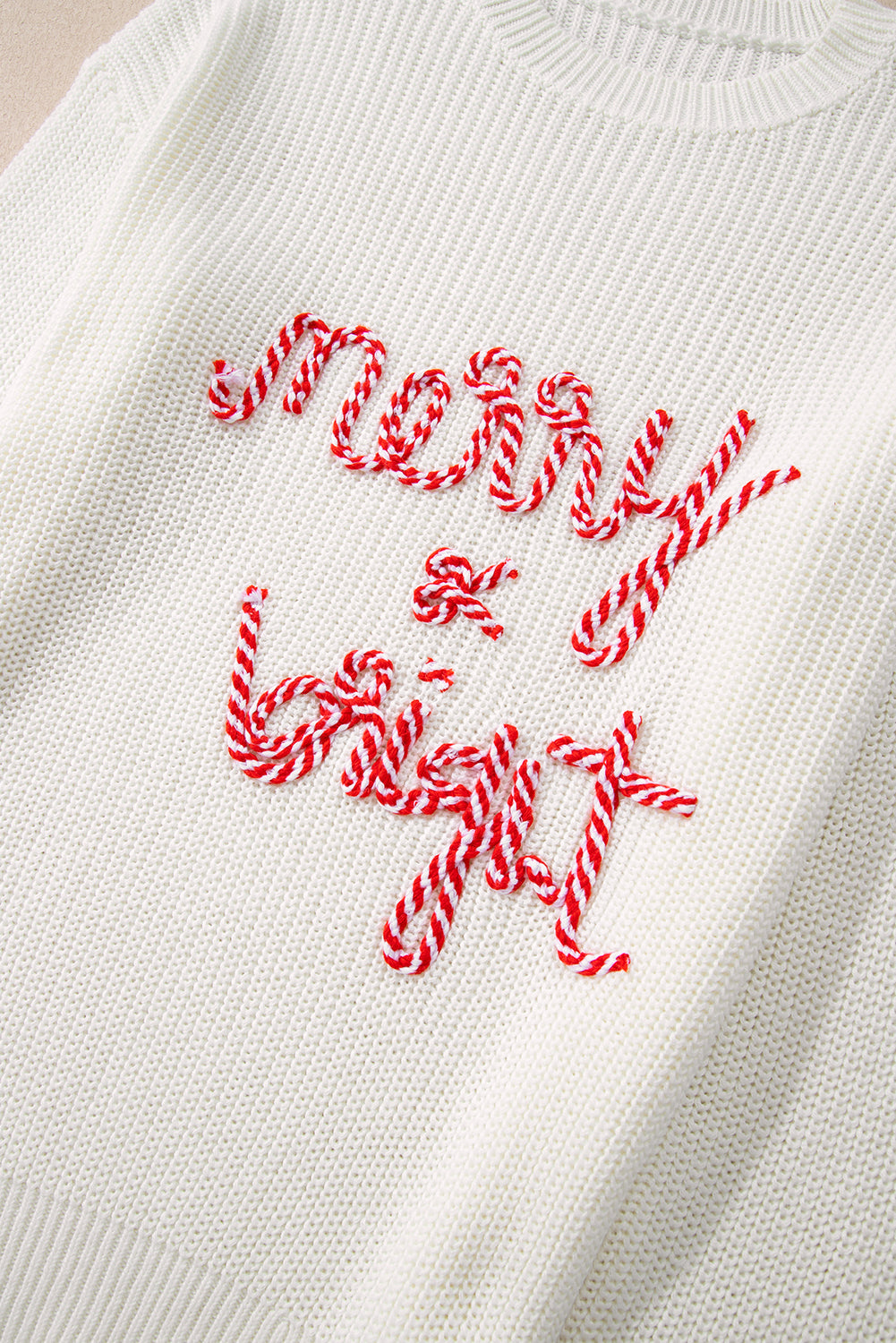 White Merry & Bright Christmas Sweater