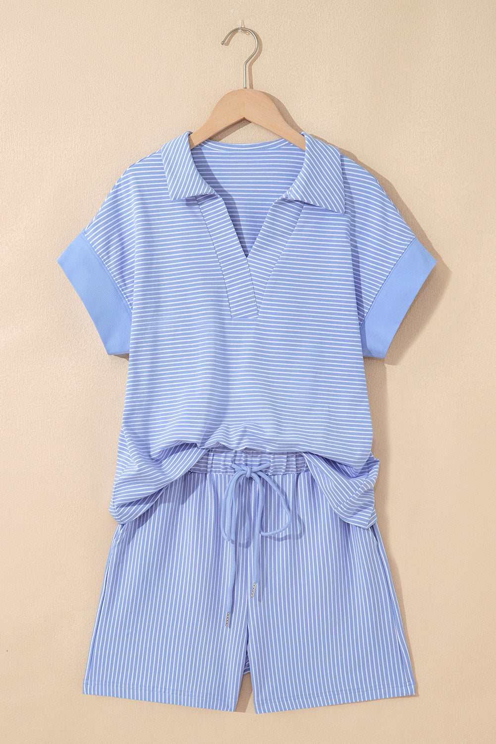 Stripe Dolman Sleeve Top & Shorts Set