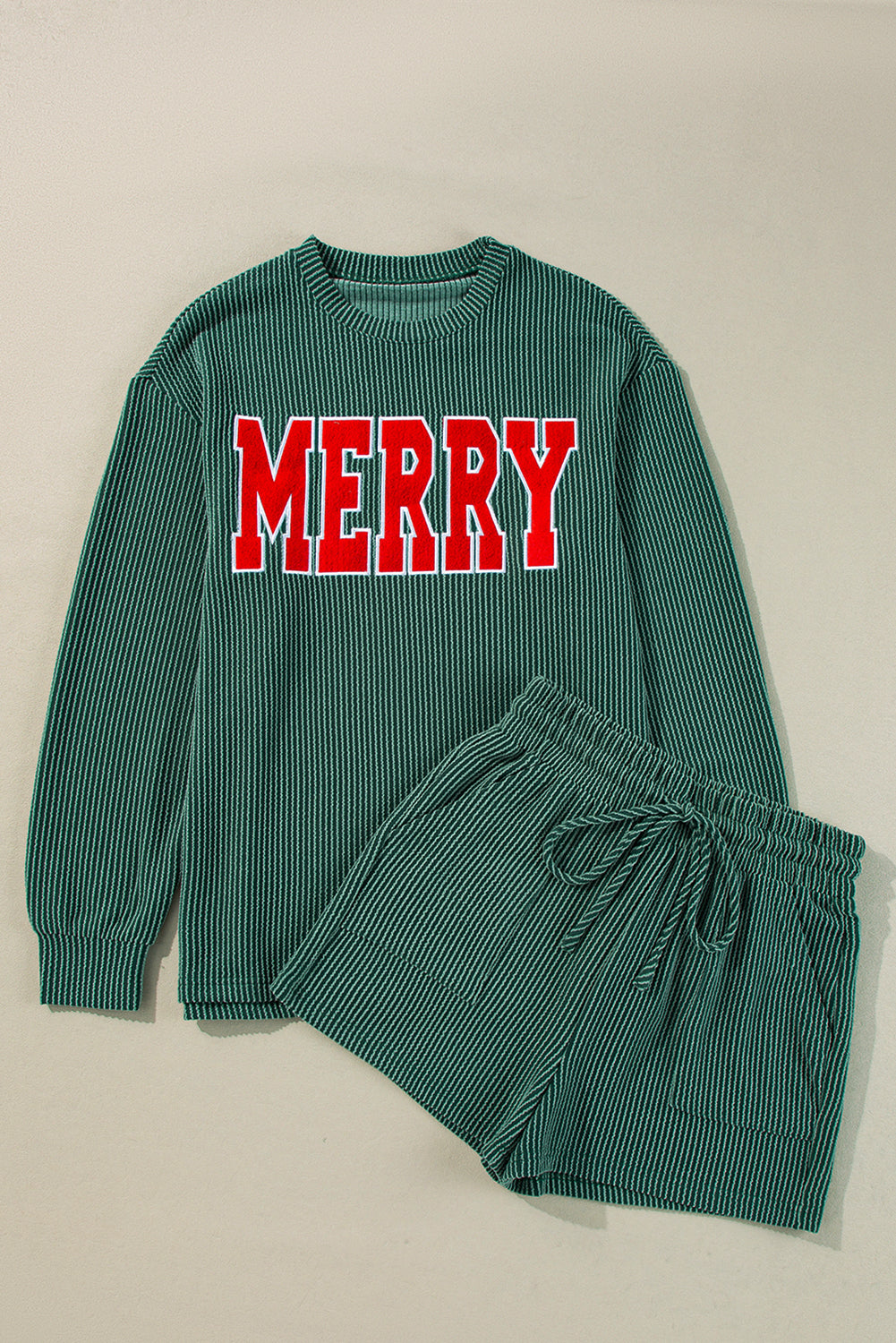 Corded MERRY Shorts Pajama Set