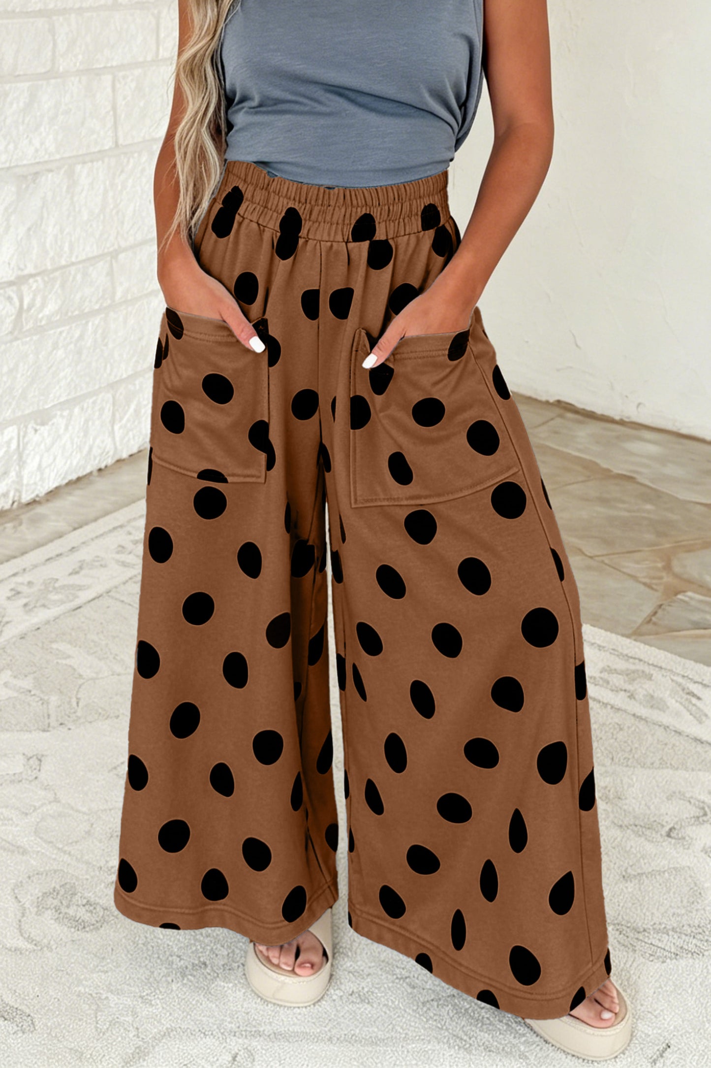 Polka Dot Wide Leg Pants