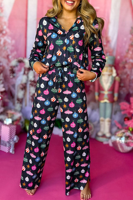 Colorful Christmas Ornaments Pajama Set