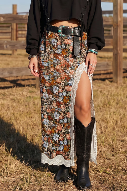 High Split Western Skirt