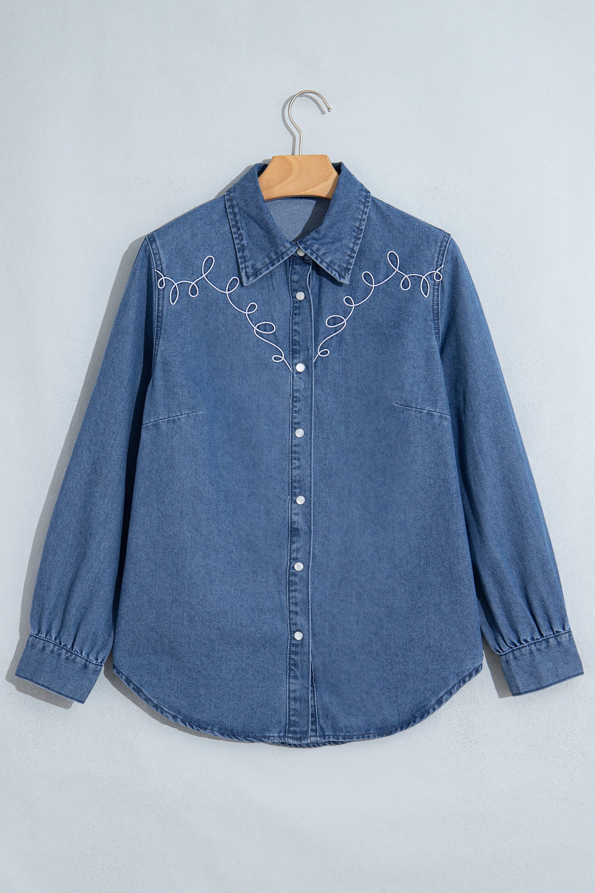 Denim Western Embroidered Shirt