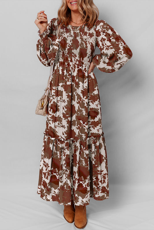 Chestnut Floral Maxi Dress