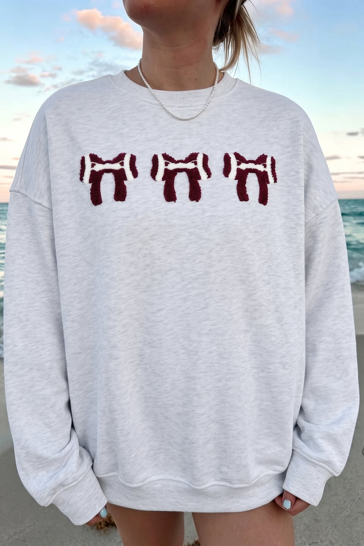Chenille Embroidered Football Game Day Sweatshirt
