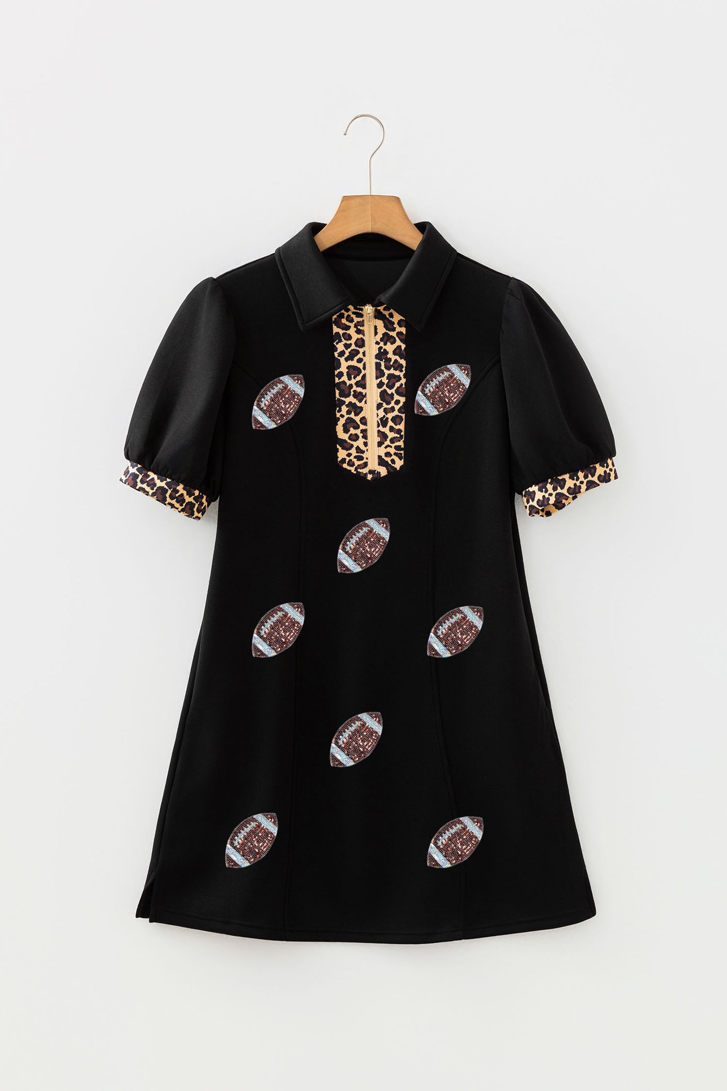 Black Sequin Football Dress