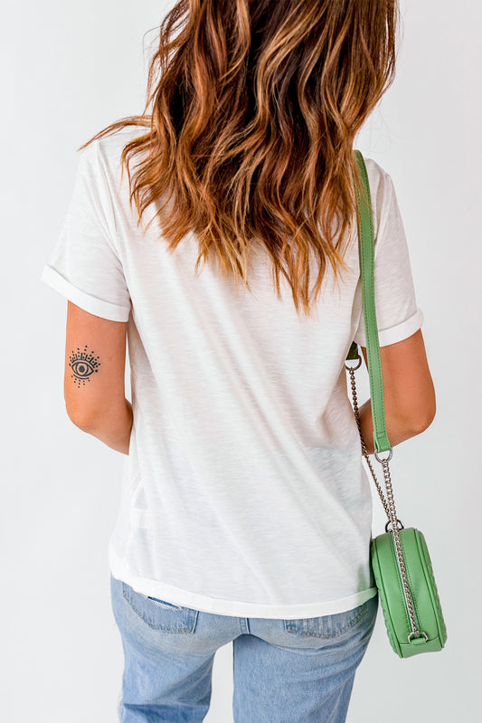 White Game Day Bow T Shirt